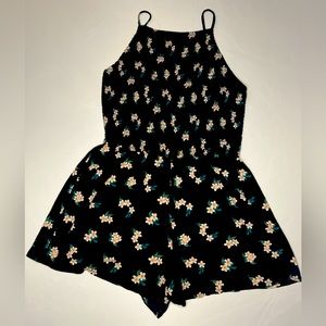 Hollister floral shorts romper with spaghetti straps
